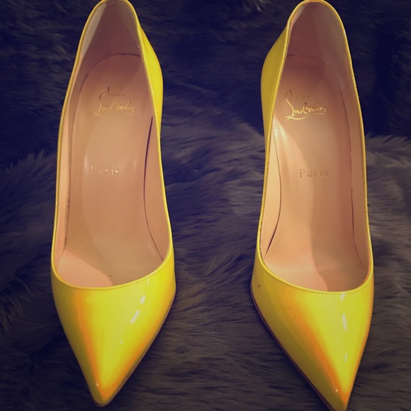 Christian Louboutin Shoes - Christian louboutin patent yellow pigalle follies